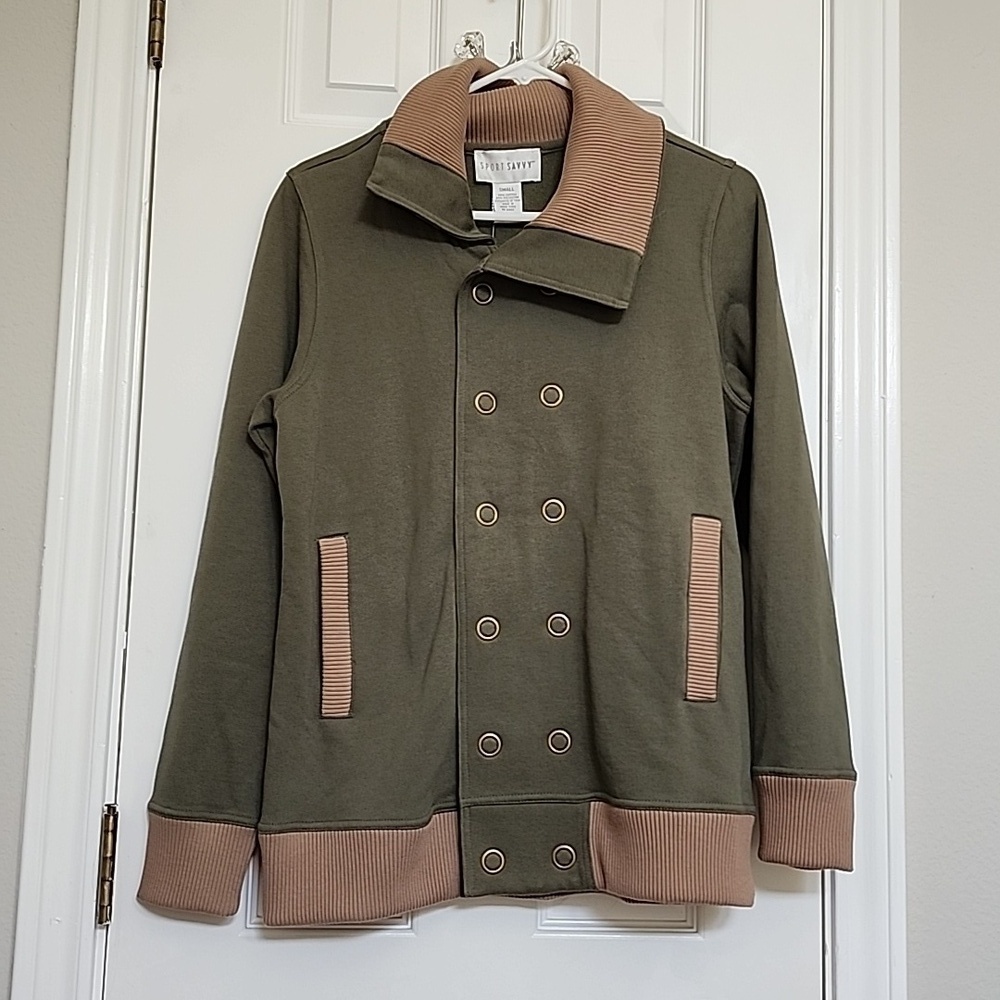 NWT Sport Savvy QVC Military Utility Green Jacket Coat Size Small​​​​​